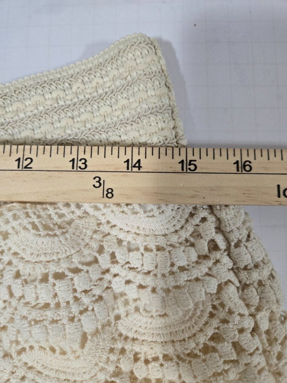 Grace & Emma Crochet Lace Shorts XL Cream Boho Lined Pull On Festival - Picture 9 of 10